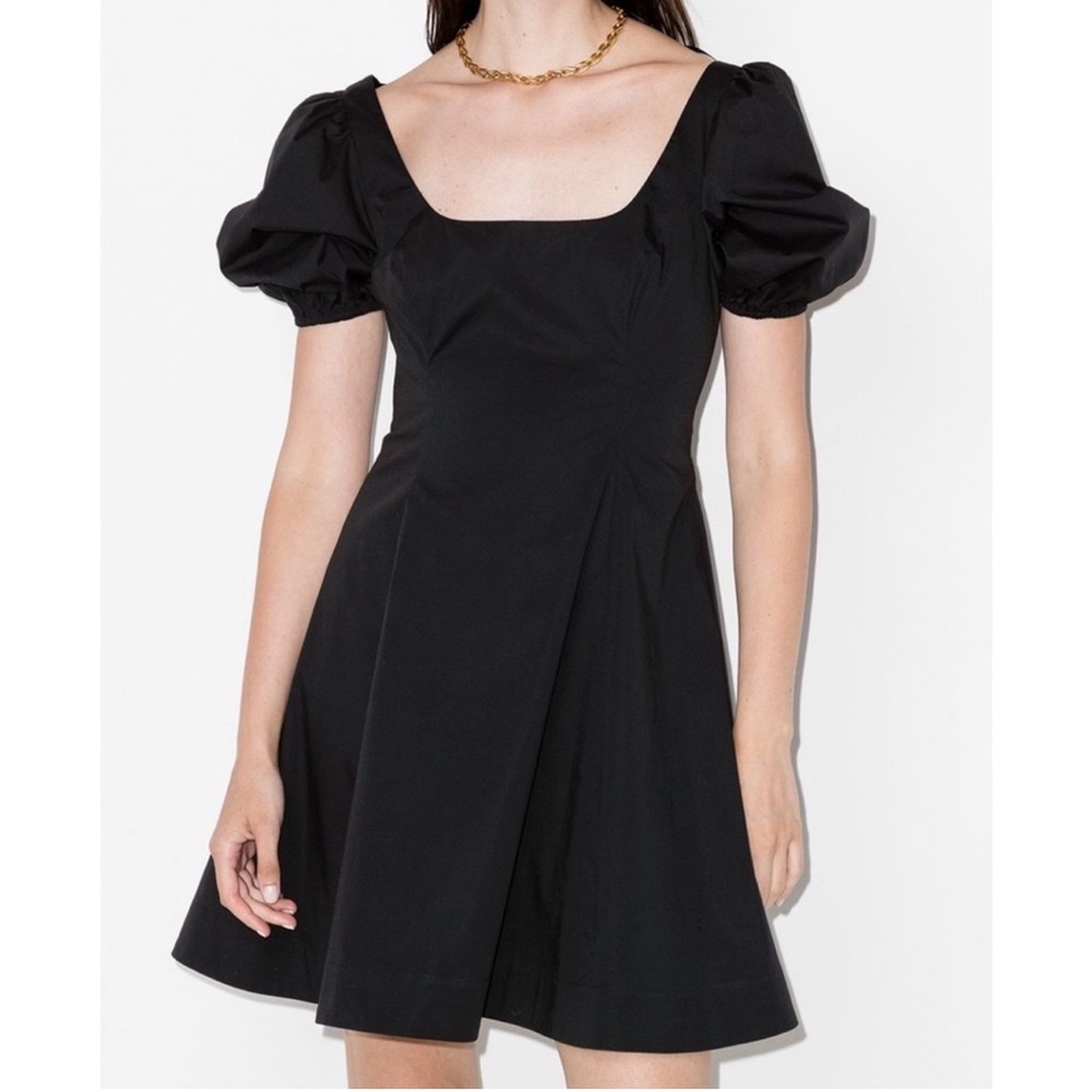 STAUD Laelia Dress Puff Sleeves Fit Flare Size 0